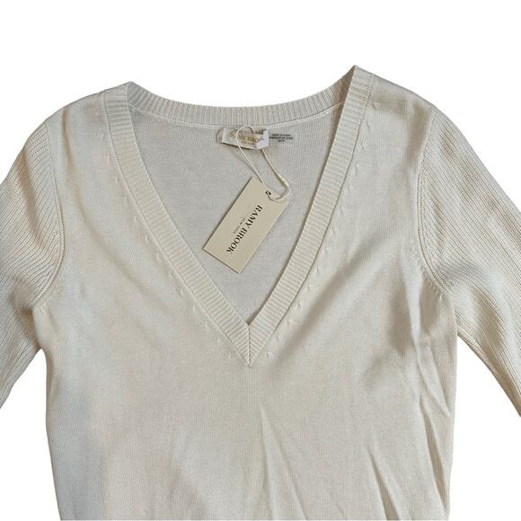 NWT $395 RAMY BROOK Brody Faux Fur Trim Wool & Cashmere Sweater XS - Picture 5 of 10